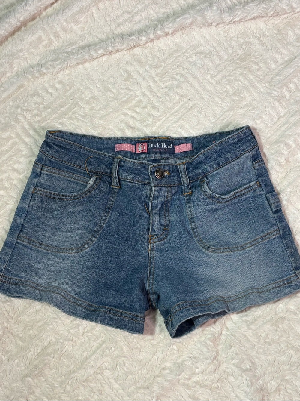Duck Head Medium Blue Denim Girl’s Cutoff Shorts